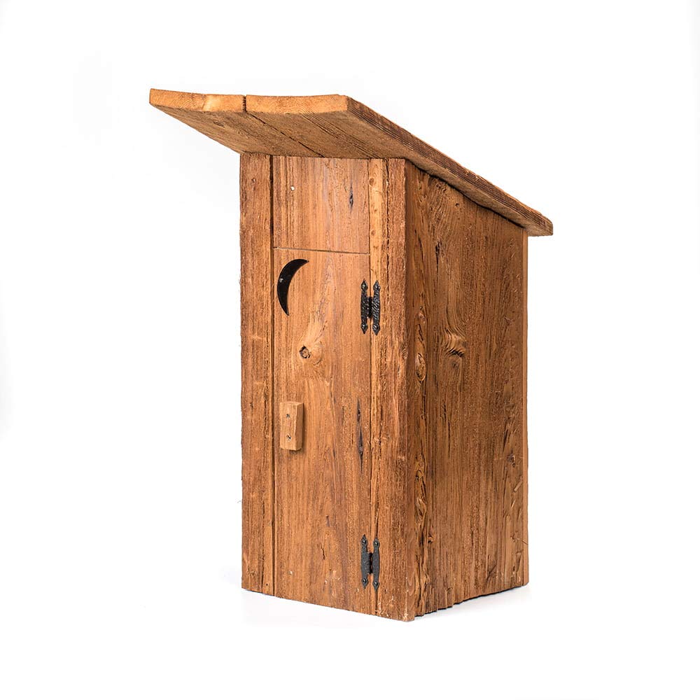 Discrete Mushroom Wood Outhouse Replica - Rustic Decorative Well Cover for Garden, Yard & Outdoor Décor | Perfect for Fairy Gardens, Landscaping & Unique Home Decor