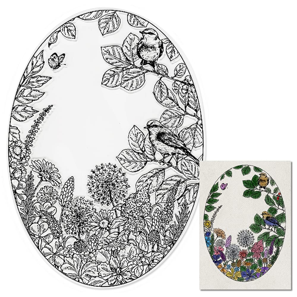 DIY Scrapbooking Clear Stamps - Spring Birds, Flowers, Leaves, Butterflies Silicone Rubber Stamps for Card Making, Photo Album Decorations | Perfect for Handmade Greeting Cards, Journals, and Craft Projects