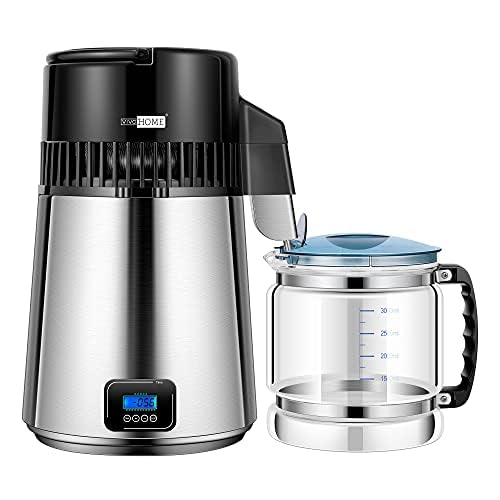VIVOHOME 1.1 Gallon/4L Countertop Water Distiller - 304 Stainless Steel Home Distilled Water Machine with Smart Switch & Purifier Filter - Perfect for Home, Office, Baby Formula & Emergency Preparedness