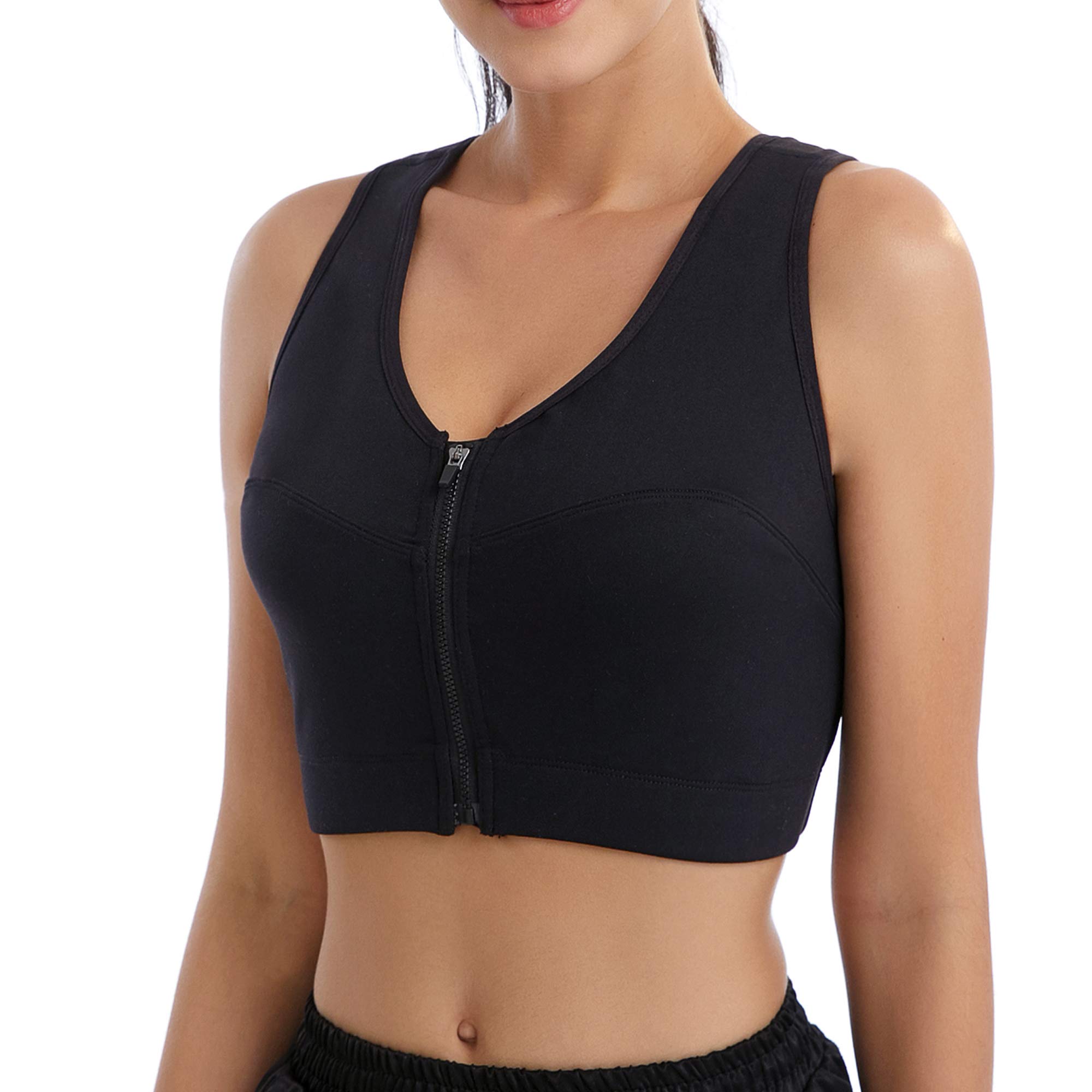 Schooley Women's High Impact Sports Bra with Zip Front Closure - Workout Tank Top for Running, Yoga & Gym - Supportive Fitness Apparel for Active Lifestyles