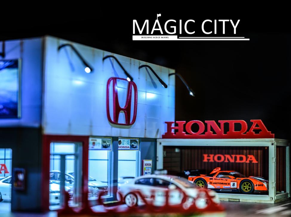 Honda Showroom Exhibition Hall Diorama - Miniature Car Display Model for Collectors & Enthusiasts - Perfect for Home Decor, Office Display & Model Car Collections