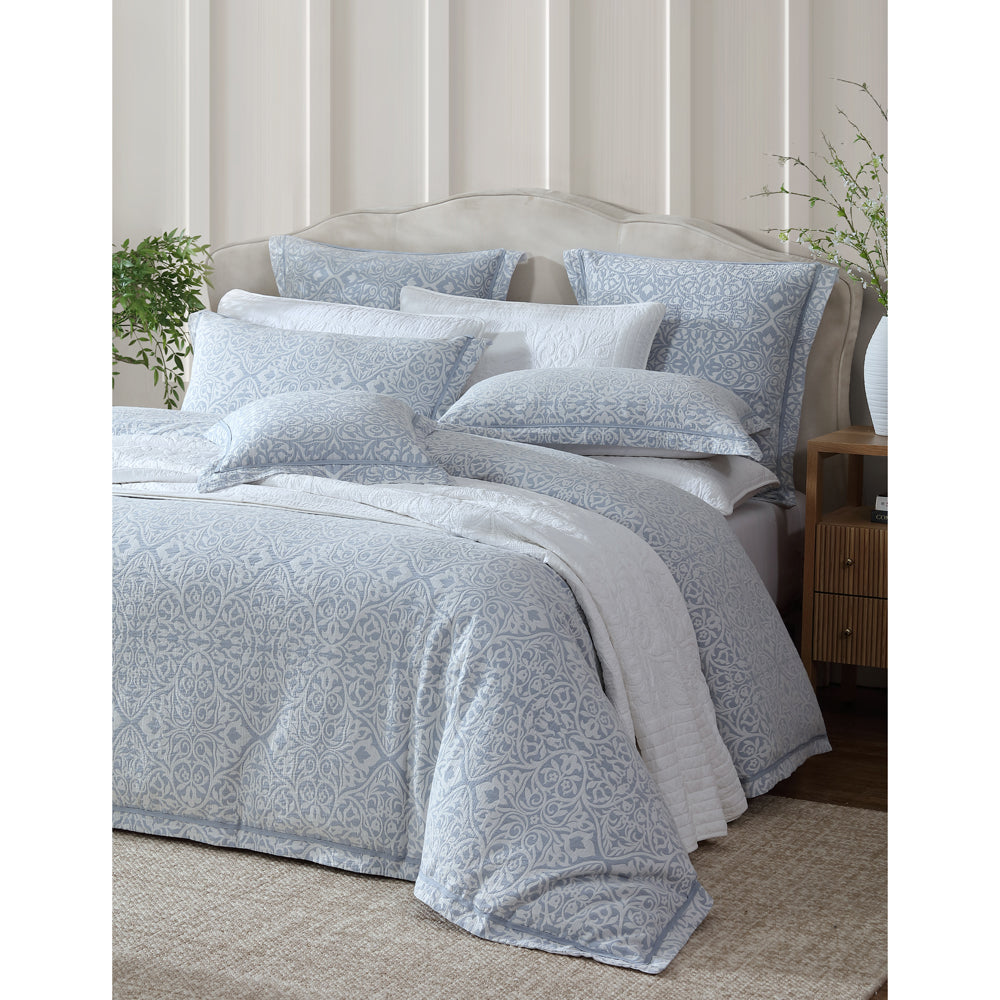 Althea Denim Quilt Cover Set - Super King Size Bedding | Soft & Durable Cotton Blend | Perfect for Master Bedroom & Guest Room Decor
