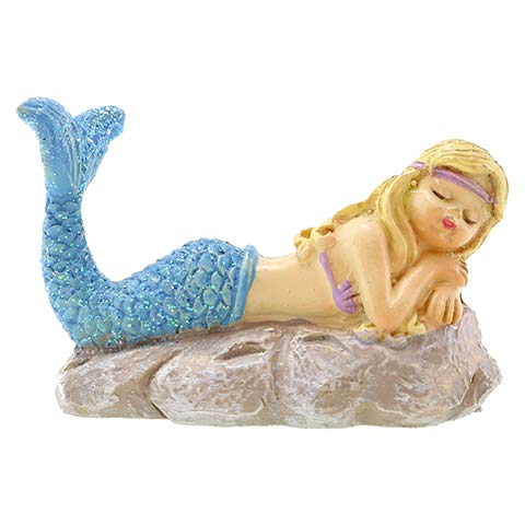 Darice 30050273 Sleeping Mermaid Figurine - 2.25 Inch Miniature Collectible for Home Decor, Fairy Garden, and Gift Giving
