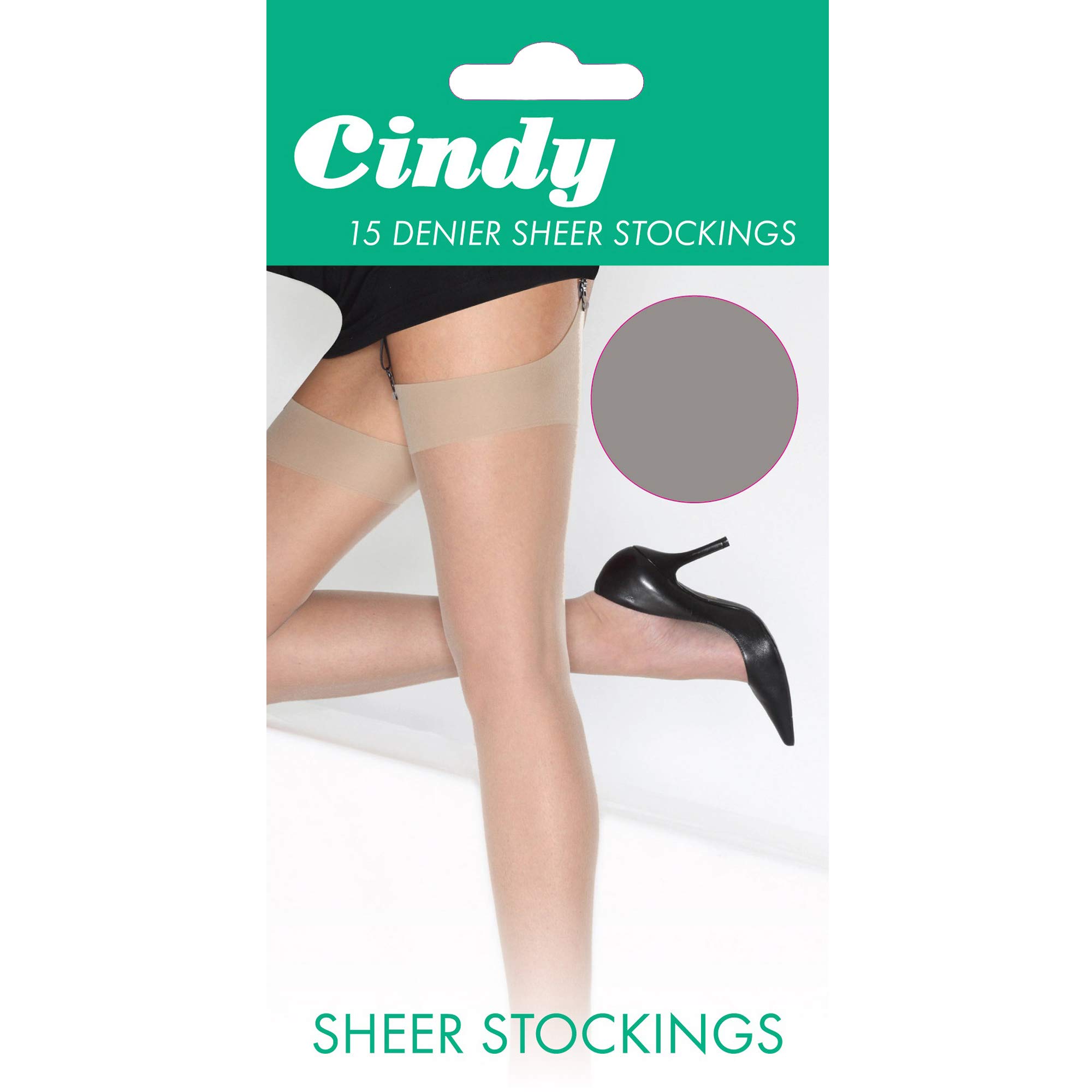 Cindy Women's 15 Denier Sheer Stockings (1 Pair) - Ultra Soft & Comfortable Nylon Tights for Office, Party & Everyday Wear