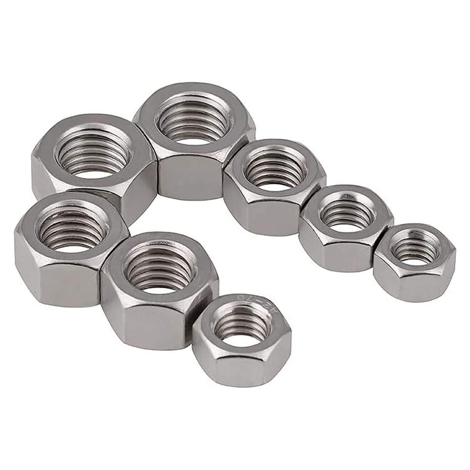 304 Stainless Steel Hexagon Nuts M1.0-M27 (M20, 3pcs) - Silver Hex Head Lock Nuts for Hardware Tools & Fasteners - Perfect for DIY Projects, Automotive Repairs & Industrial Applications