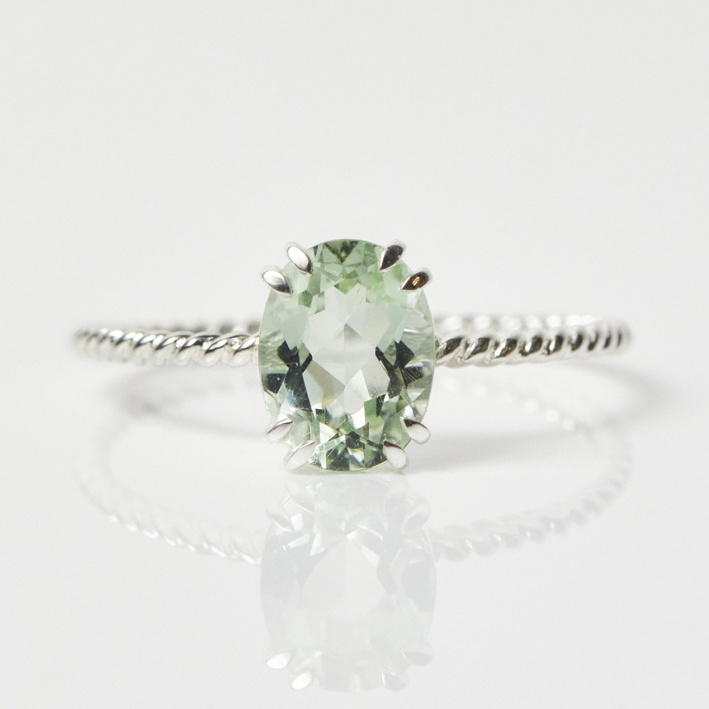 Lucia Green Amethyst Twisted Band Ring for Women - Elegant Bohemian Style Adjustable Statement Jewelry - Perfect for Weddings, Parties & Everyday Wear