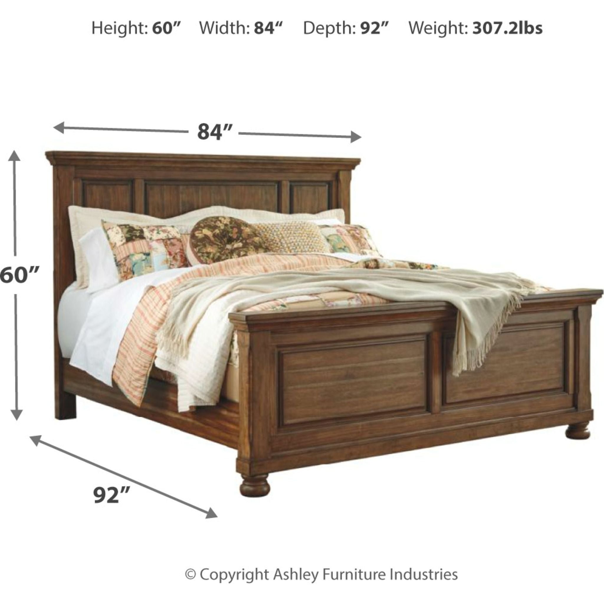 Baymore Queen Panel Bed Frame - Modern Wooden Platform Bed with Headboard & Footboard - Perfect for Bedroom, Guest Room, or Dormitory