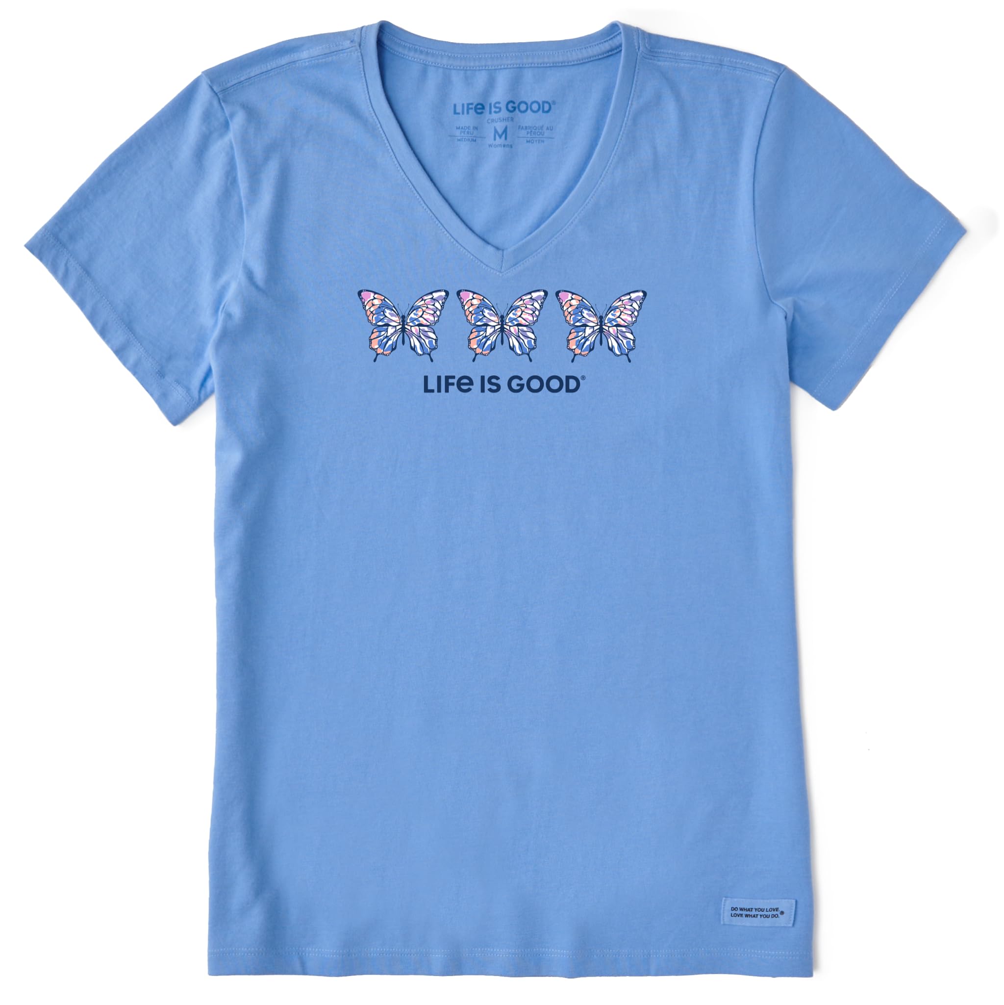 Life is Good Women's Short Sleeve Cotton Graphic T-Shirt - Standard Crusher Tee with Tie Dye Butterfly Design | Casual Wear, Summer Outfits, Beach Vacation & Everyday Comfort