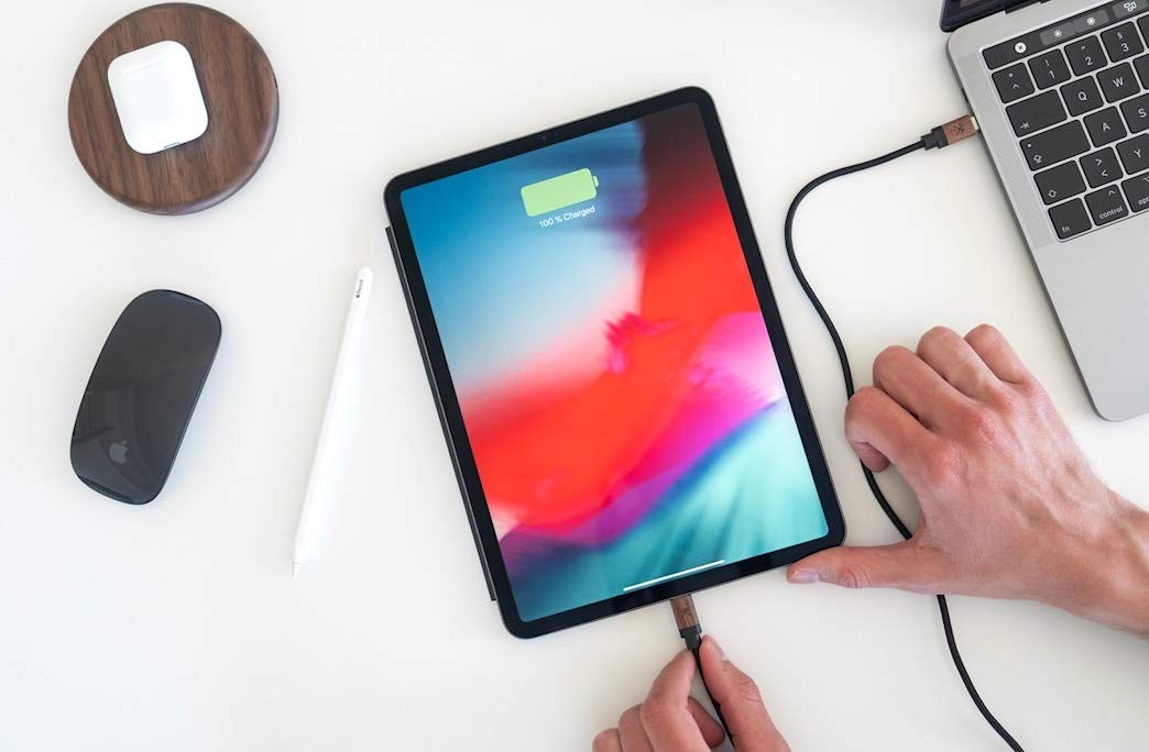 Premium Real Wood & Nylon USB-C Cable - Fast Charging & Data Sync Compatible with iPhone 15, Samsung Galaxy, iPad Pro | Eco-Friendly Walnut & Black Braided Cable for Home, Office & Travel Accessories