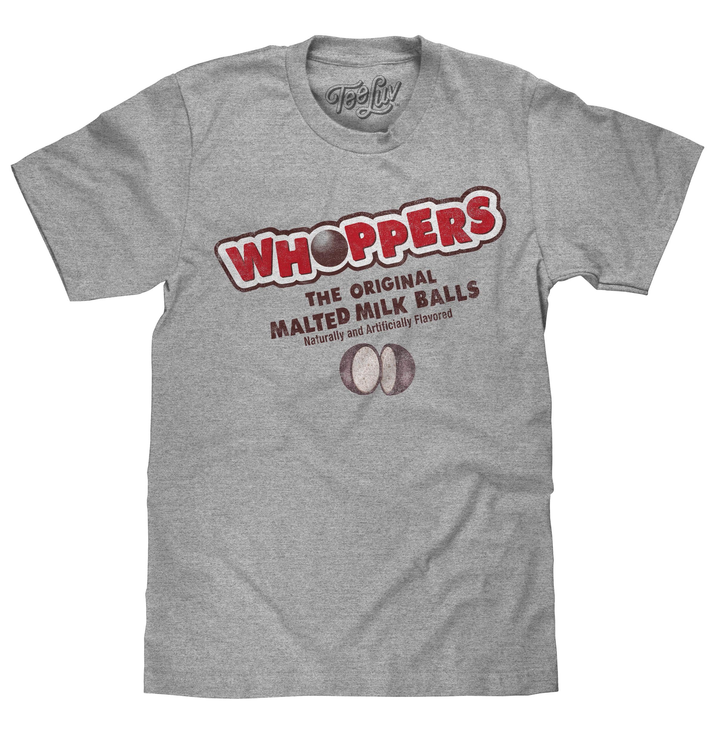 Tee Luv Men's Vintage Faded Whoppers Chocolate Candy Graphic T-Shirt - Soft Cotton Casual Tee for Everyday Wear, Street Style & Retro Outfits