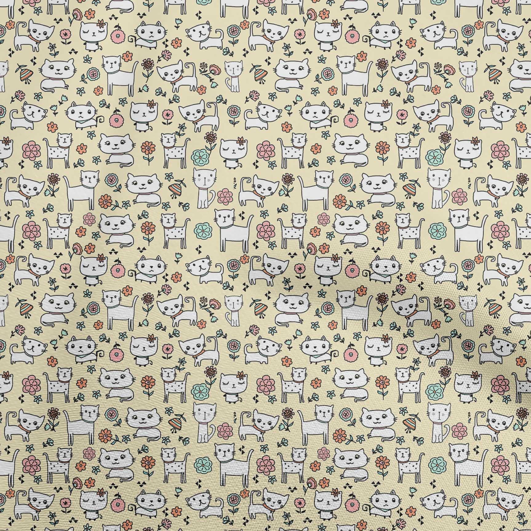 oneOone Silk Tabby Yellow Fabric - 42 Inch Wide Printed DIY Sewing Material for Kids Clothing & Animal Costumes - Perfect for Crafting, Quilting, and Home Decor Projects