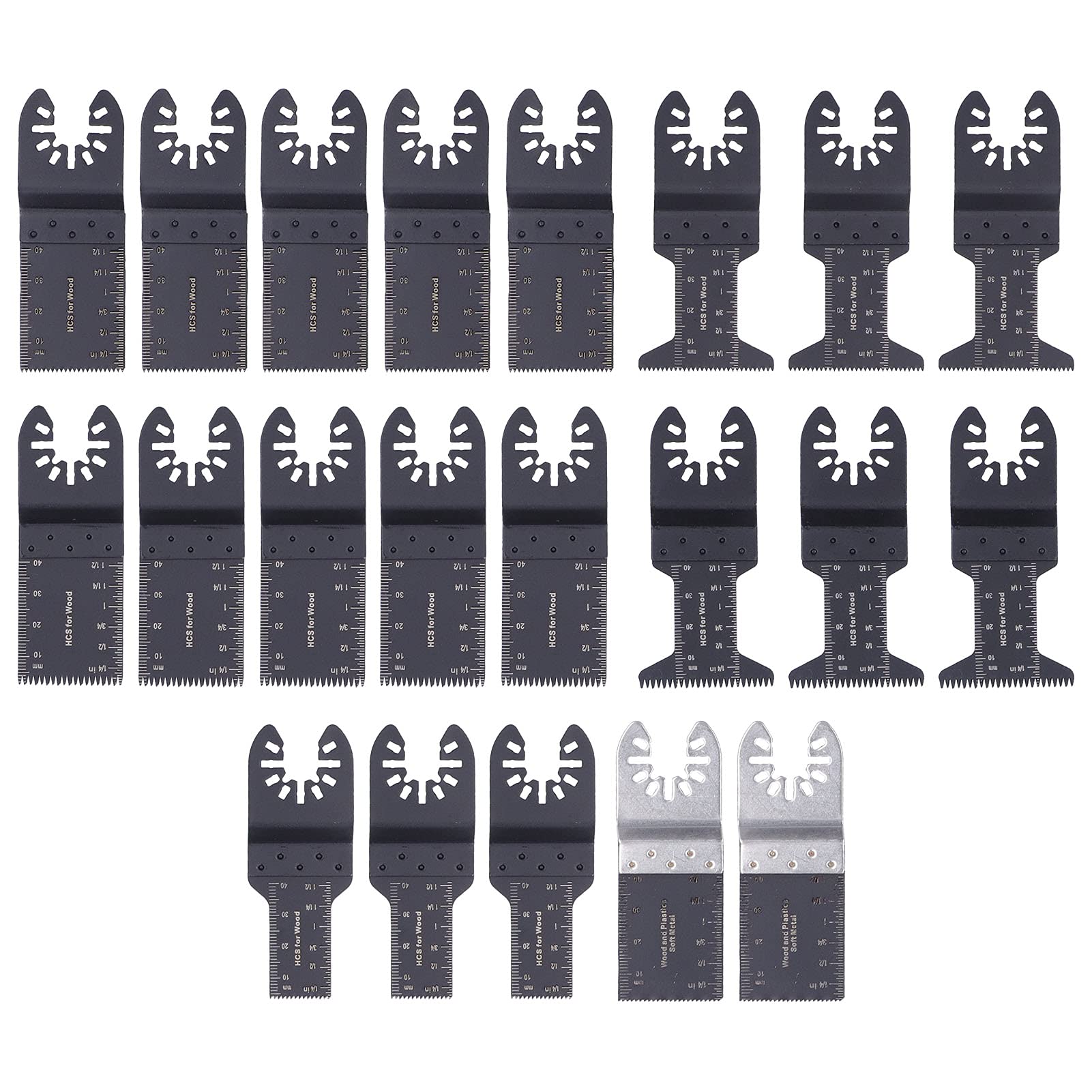 21-Piece Oscillating Saw Blade Set - Quick Release Multi-Tool Blades for Woodworking, Soft Metal Cutting & Polishing - Perfect for DIY Projects, Home Renovations & Professional Use