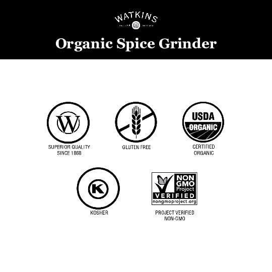 Organic Garlic Peppercorn Grinder 3-Pack (2.7 oz Each) - Watkins Premium Spice for Cooking, Seasoning & Gourmet Meals - Perfect for Pasta, Salads, Steaks & Home Chefs