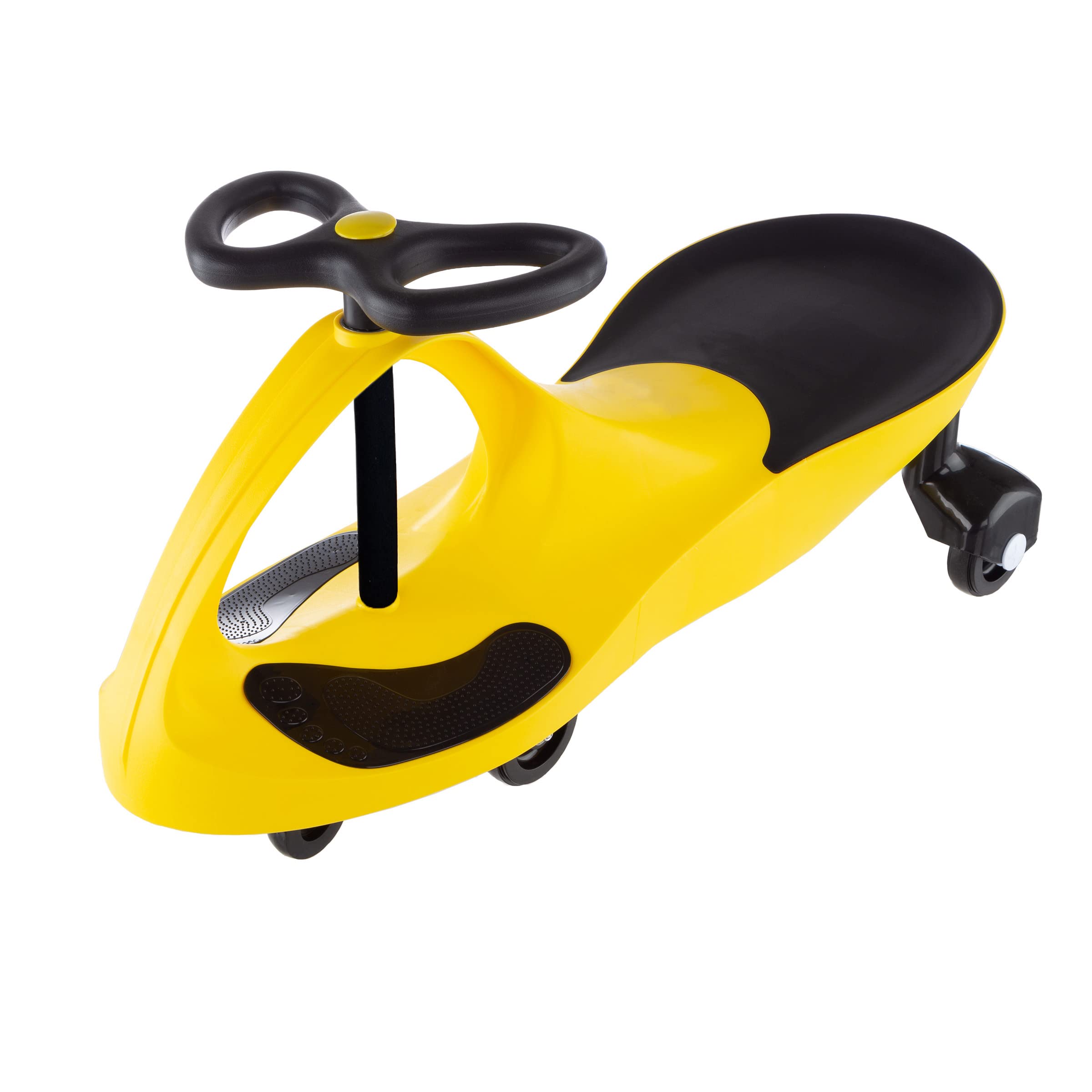 Lil' Rider Wiggle Car Ride-On Toy for Kids Ages 3+ - No Batteries, Gears or Pedals - Fun Twist & Swivel Motion - Yellow Outdoor Play Vehicle for Backyard, Park & Driveway Fun