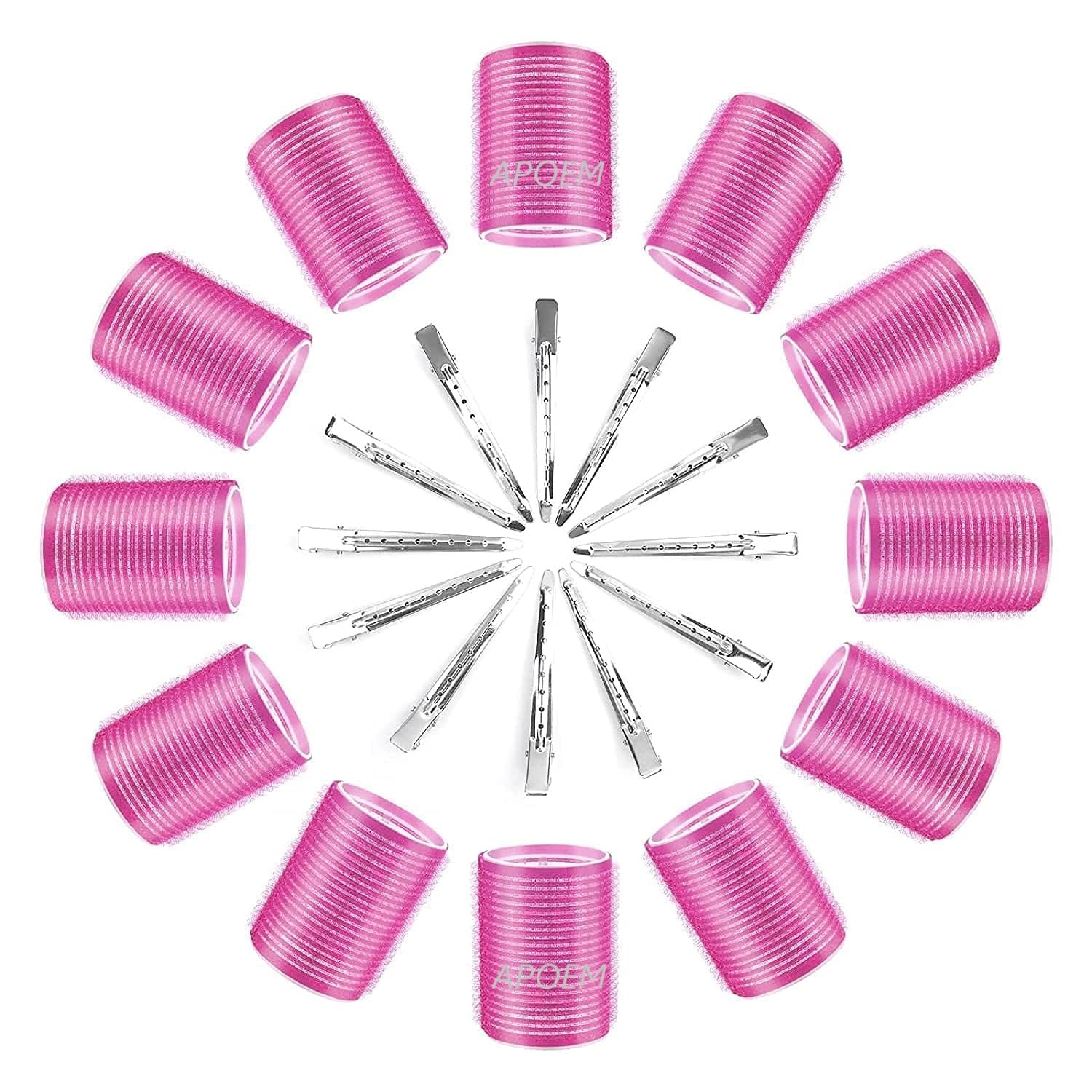 APOEM 6Pcs Jumbo Self-Grip Hair Rollers Set with Stainless Steel - Perfect for Salon-Quality Curls at Home, Beach Waves & Voluminous Hairstyles