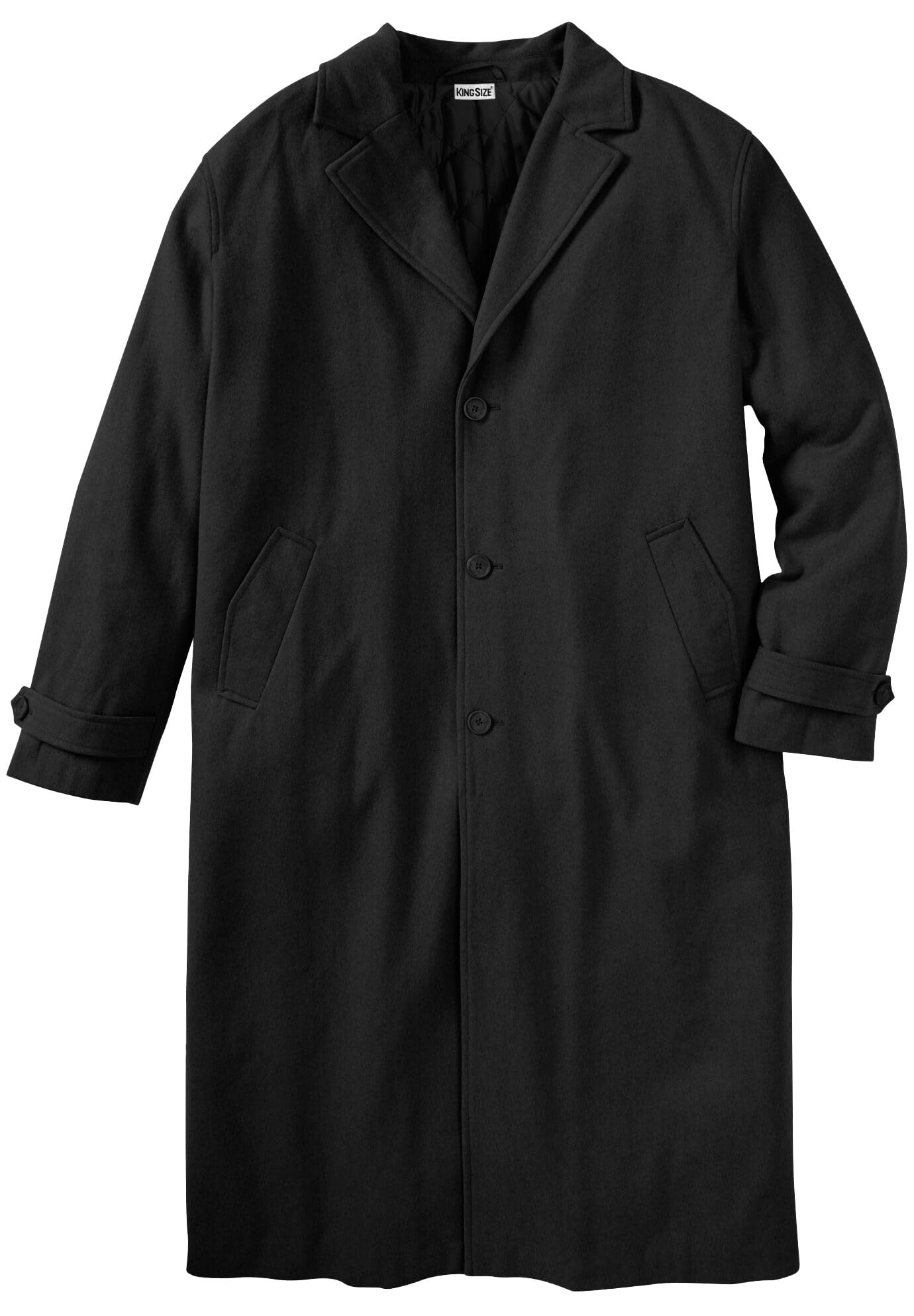 KingSize Men's Big & Tall Wool-Blend Long Overcoat - Winter Warm Wool Coat for Tall Men, Plus Size Outerwear for Cold Weather - Perfect for Business, Office & Formal Occasions