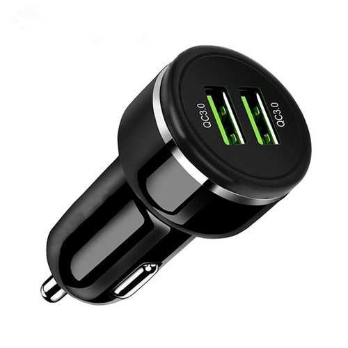 Bakeey 18W Dual QC3.0 USB Fast Car Charger with LED Light - Compatible with OnePlus 5T/6, Xiaomi 6/Mix 2S, Samsung S9+ - Perfect for Road Trips & Daily Commutes