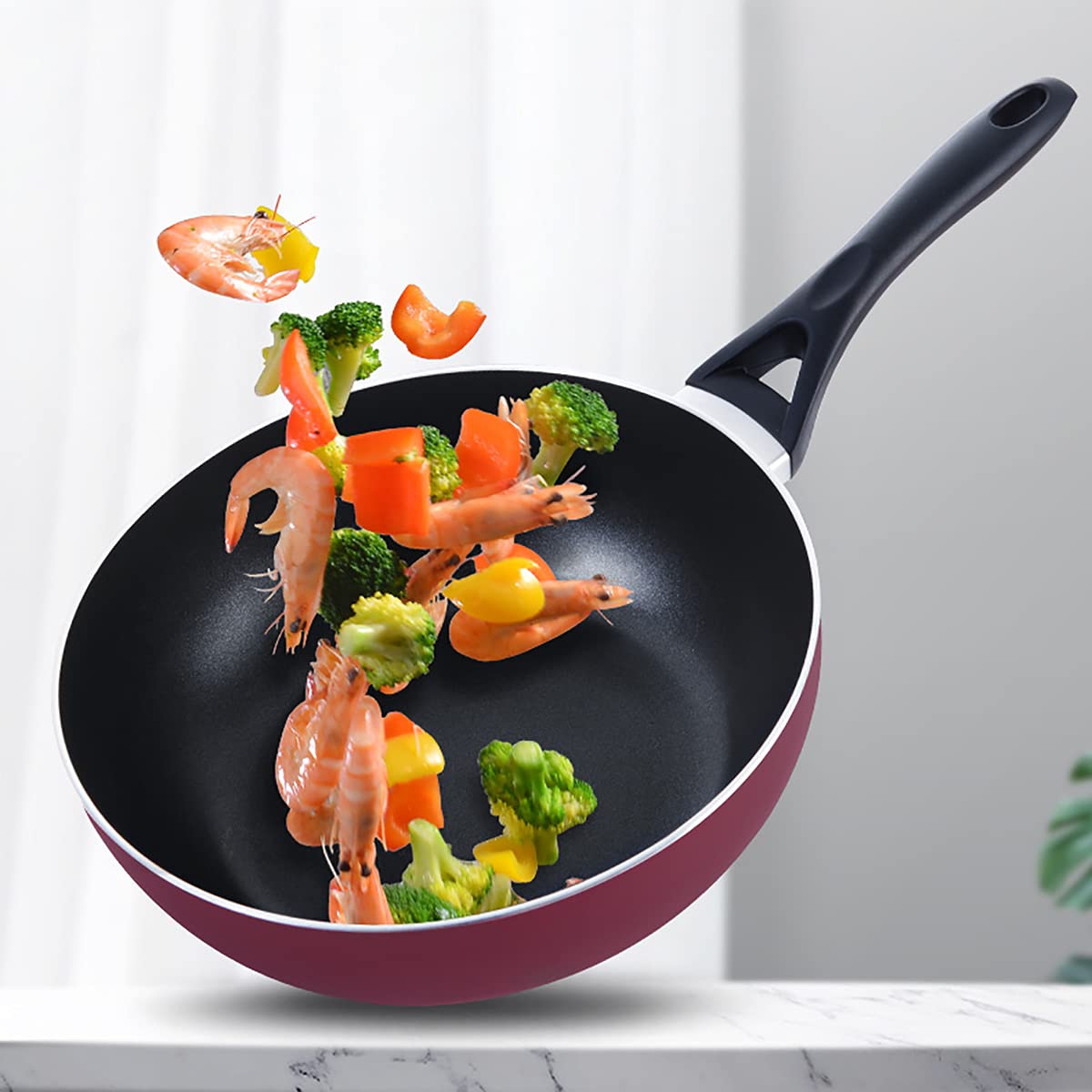 **Non-Stick Aluminum Alloy Frying Pan 28cm/30cm - Induction & Gas Stove Compatible - Comfortable Handle for Easy Cooking - Perfect for Sautéing, Frying & Pancakes**