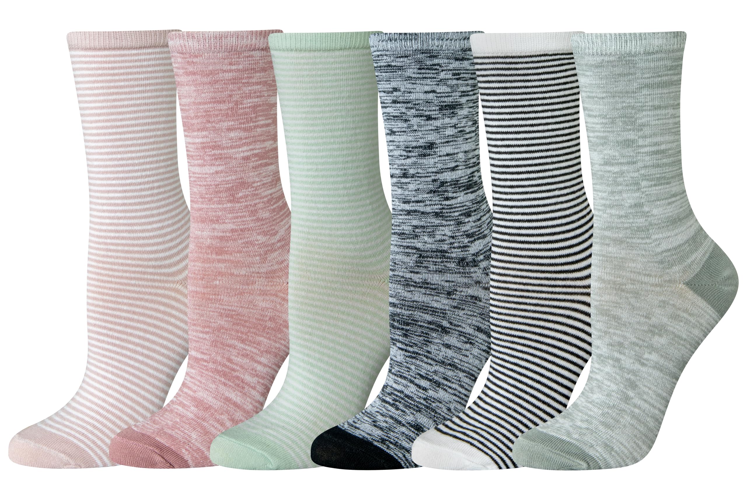 Amazon Essentials Women's Casual Crew Socks 6-Pack - Soft Comfortable Everyday Socks for Work, Gym & Daily Wear