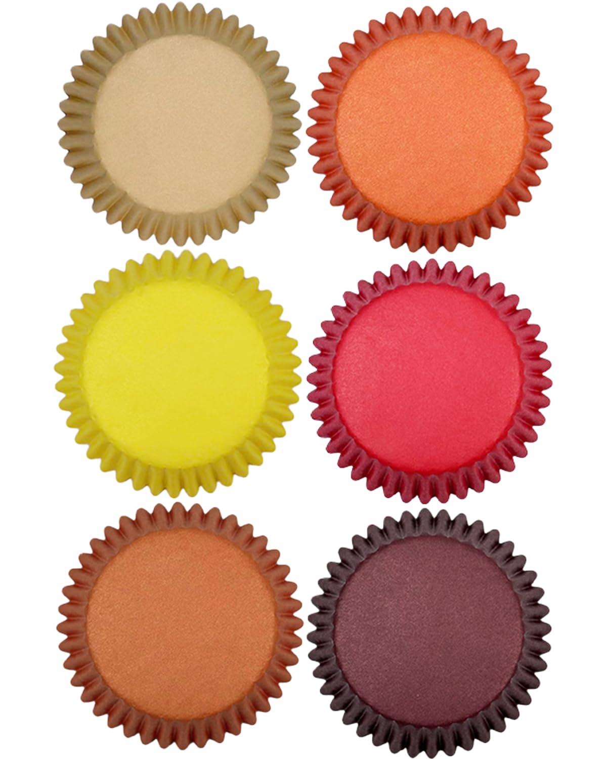 Qiqee Jumbo 300-Count Cupcake Liners - Food Grade Baking Cups in 6 Vibrant Colors (Yellow, Red) - Large Size Cupcake Wrappers for Parties, Weddings & Home Baking