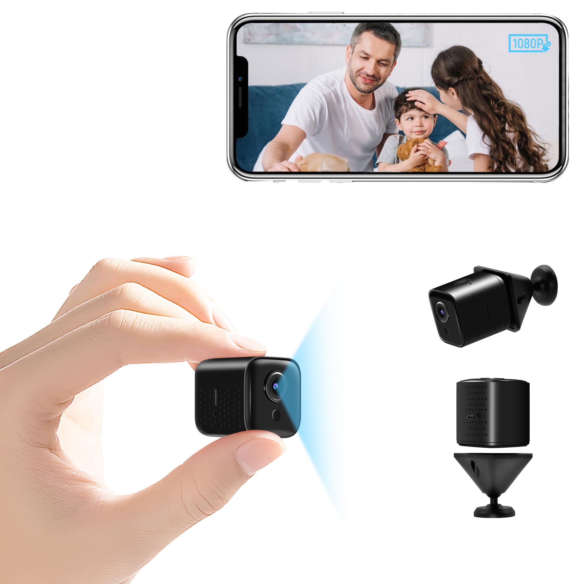 Tiantianle WiFi Spy Camera 1080P HD - Mini Wireless Indoor Security Camera with Night Vision, Remote Monitoring & Motion Detection - Perfect for Home, Office, and Baby Monitoring