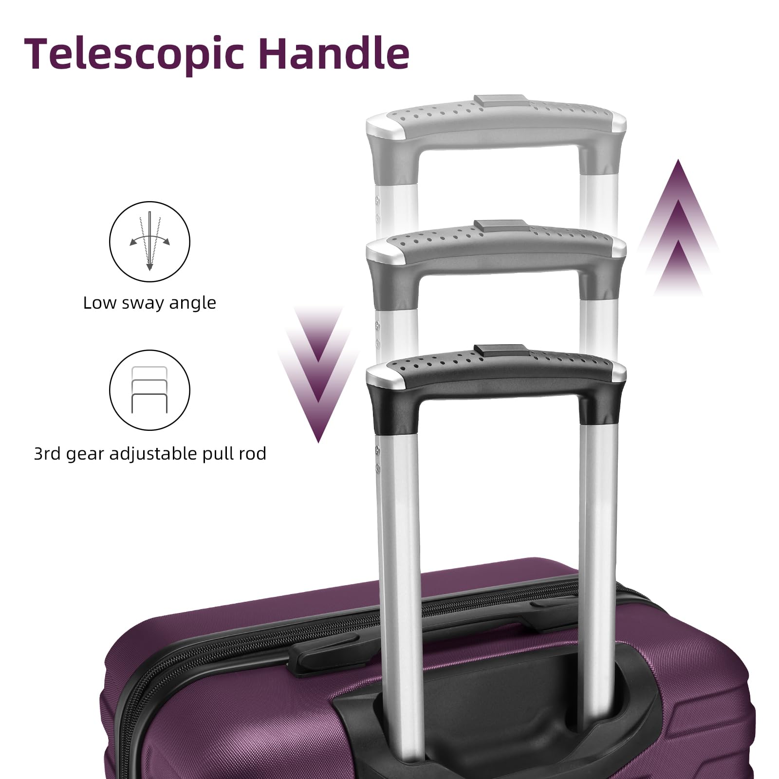 6-Piece Lavender Hardside Expandable Luggage Set with Spinner Wheels & TSA Lock - Lightweight Purple Suitcases for Women | Perfect for Air Travel, Business Trips & Family Vacations