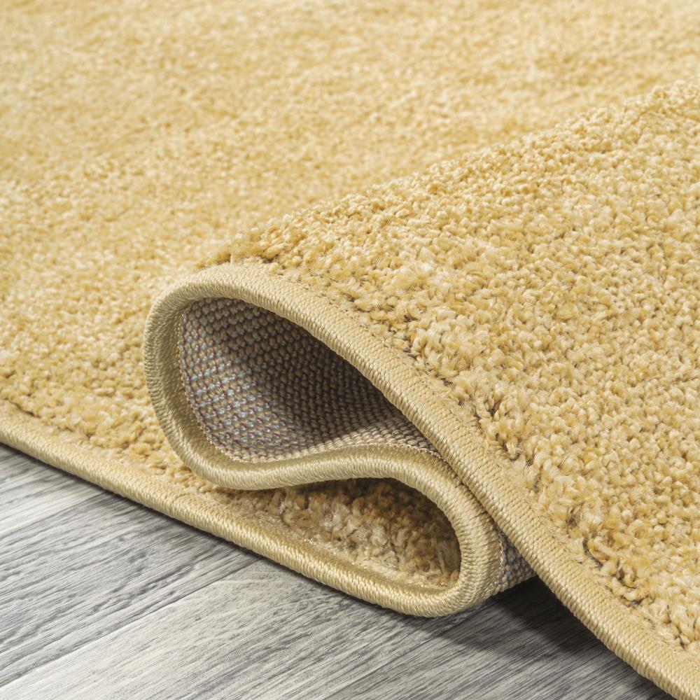 Premium Haze Solid Low-Pile Area Rug in Mustard Yellow - Soft & Durable for Living Room, Bedroom, or Office Decor