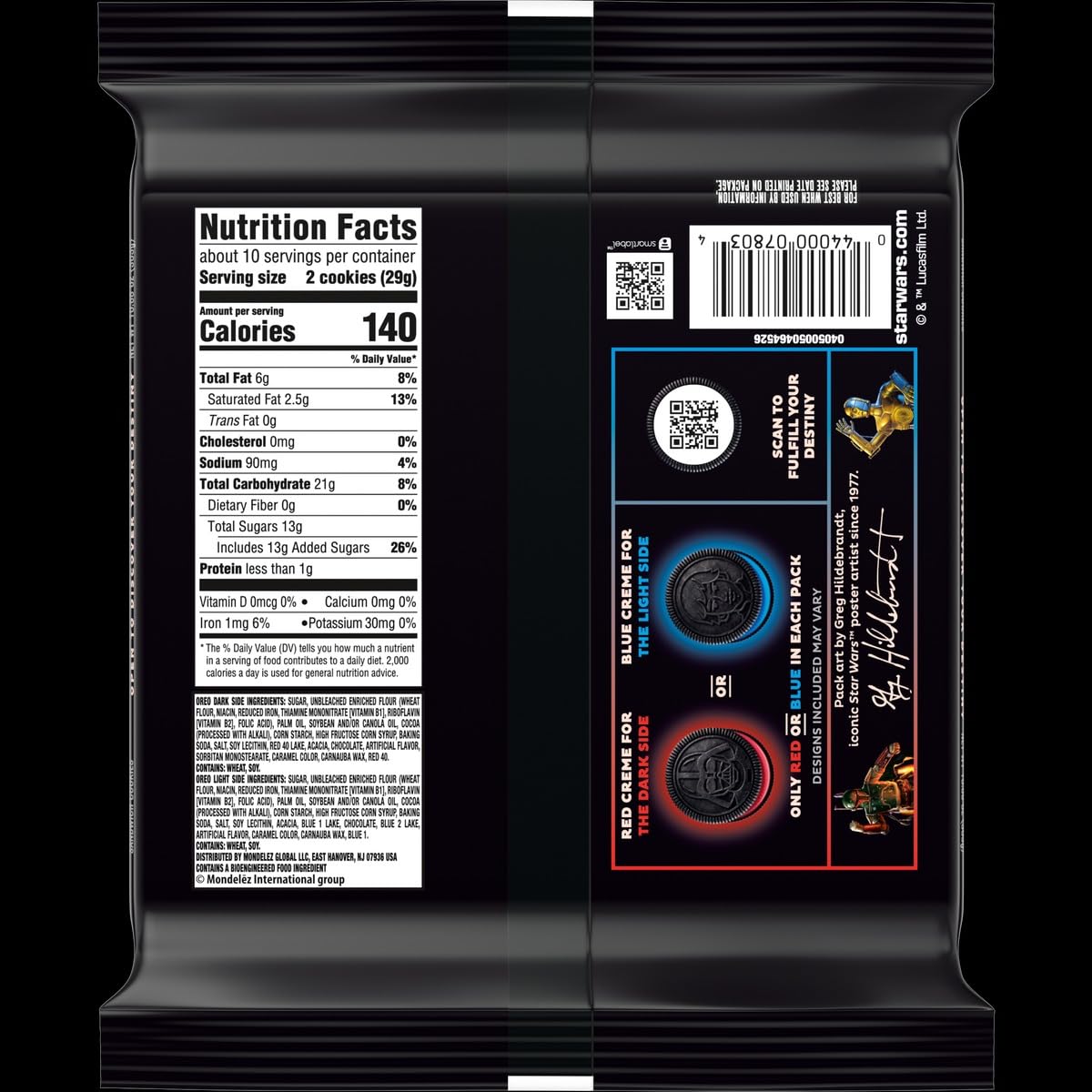 Delicious Oreo-Style Chocolate Sandwich Cookies - Light vs Dark Side Character Cookies, 10.7 oz (Pack of 3) | Perfect for Snacking, Lunchboxes & Party Treats | Shipped from Canada