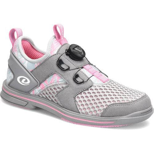 Dexter Women's DexLite Pro BOA Bowling Shoes - Grey/Pink Right Hand - Lightweight Comfort for Competitive & League Bowling