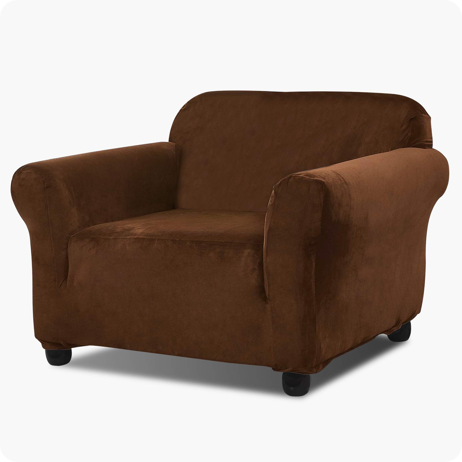 Argstar Velvet Plush Armchair Covers - Light Brown Living Room Chair Slipcovers with Arms | Perfect for Sofa Protection, Home Decor & Cozy Seating