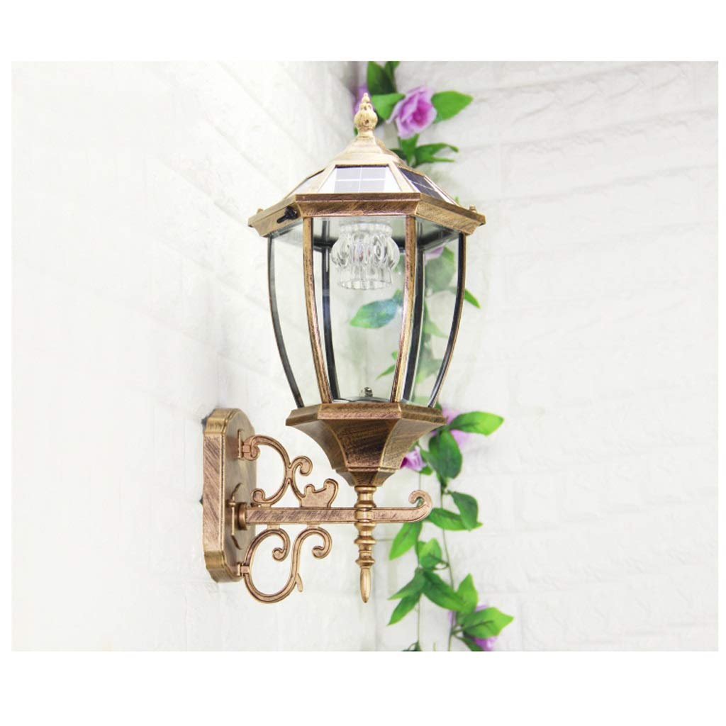 Dusk-to-Dawn Solar Powered Outdoor Wall Lights - Waterproof Bronze Wall Lamp for Home, Porch, Garden & Patio - Perfect for Pathway Lighting & Backyard Security