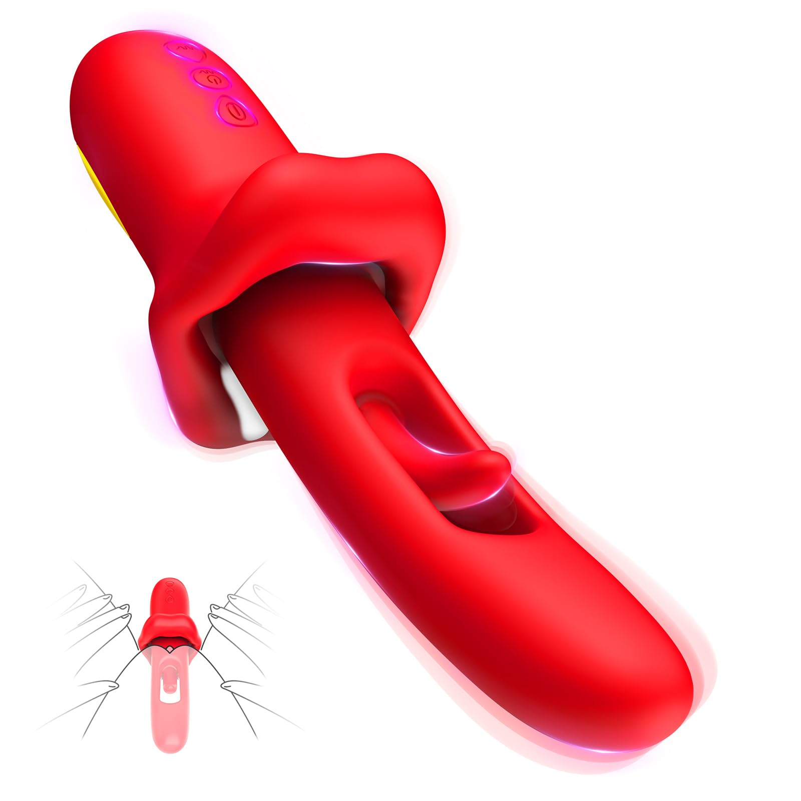 **7-Speed G Spot Vibrator with 10 Vibration Modes & Flapping Tongue - Waterproof Rabbit Clitoral Stimulator for Women & Couples - Perfect for Solo Play & Romantic Nights**