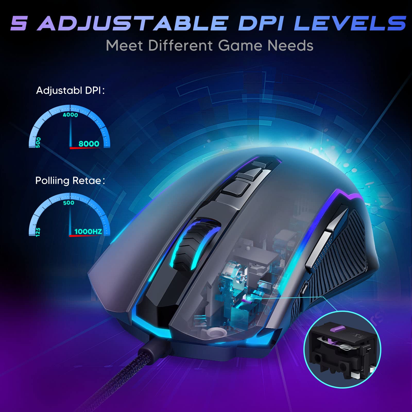 Redragon K565 RGB Mechanical Gaming Keyboard with Blue Switches & M910-K Wired Gaming Mouse Combo - Perfect for PC, PS4, Xbox Gaming & Office Work