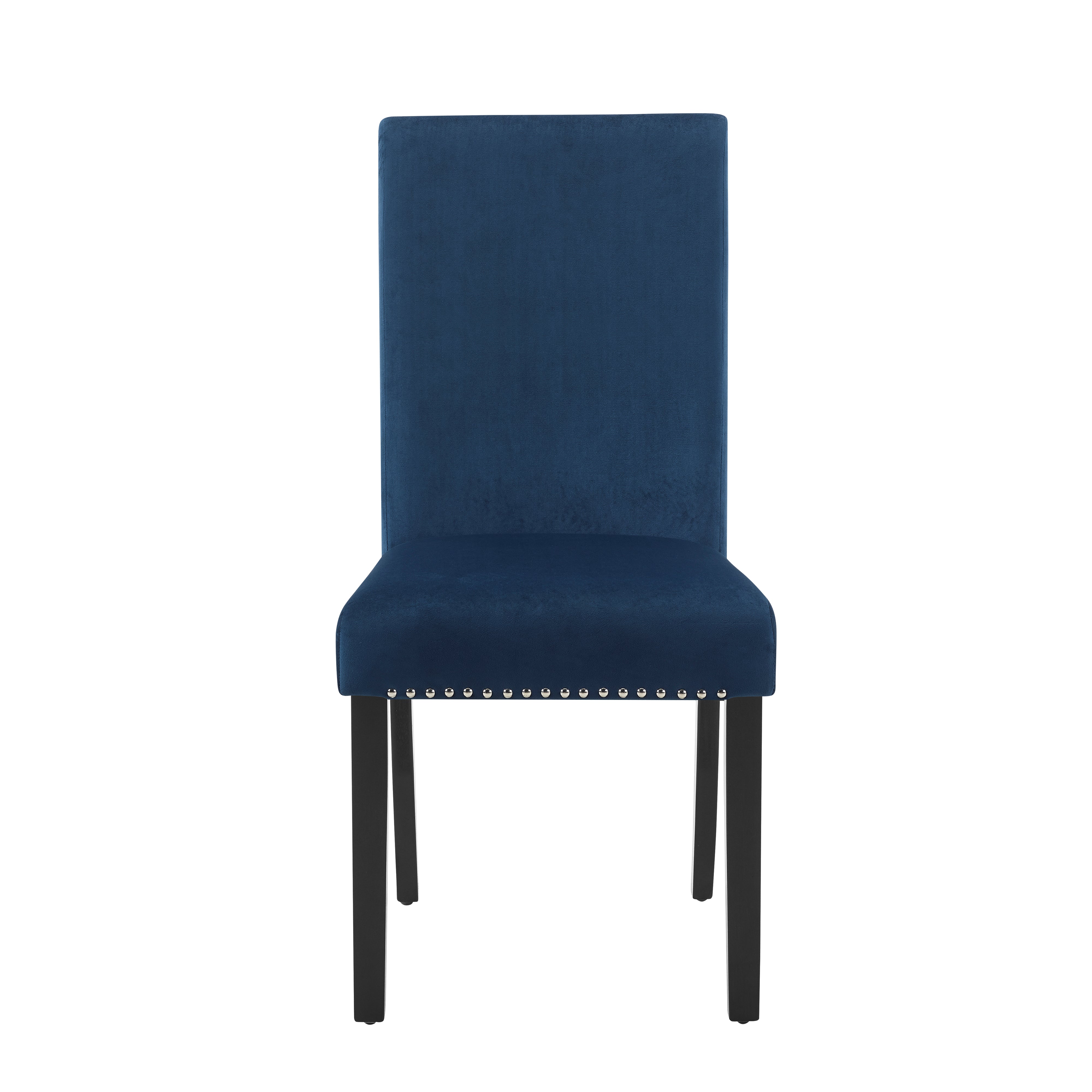 Roundhill Furniture Cobre Contemporary Velvet Dining Chairs with Nailhead Trim, Set of 2 - Modern Upholstered Side Chairs for Dining Room, Kitchen, or Home Office