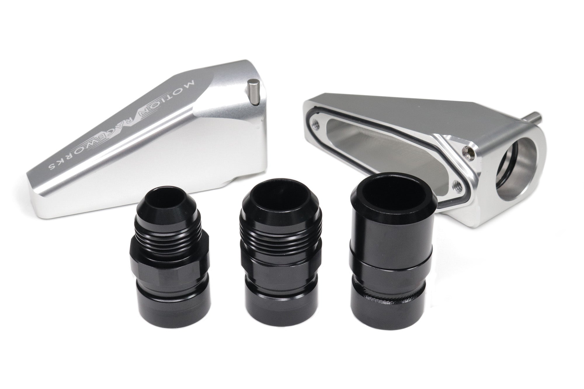 Quick Release Billet Burn Down Breather Fittings - Clear Anodized Aluminum (Pair) | High-Performance Engine Ventilation for Racing & Off-Road Vehicles