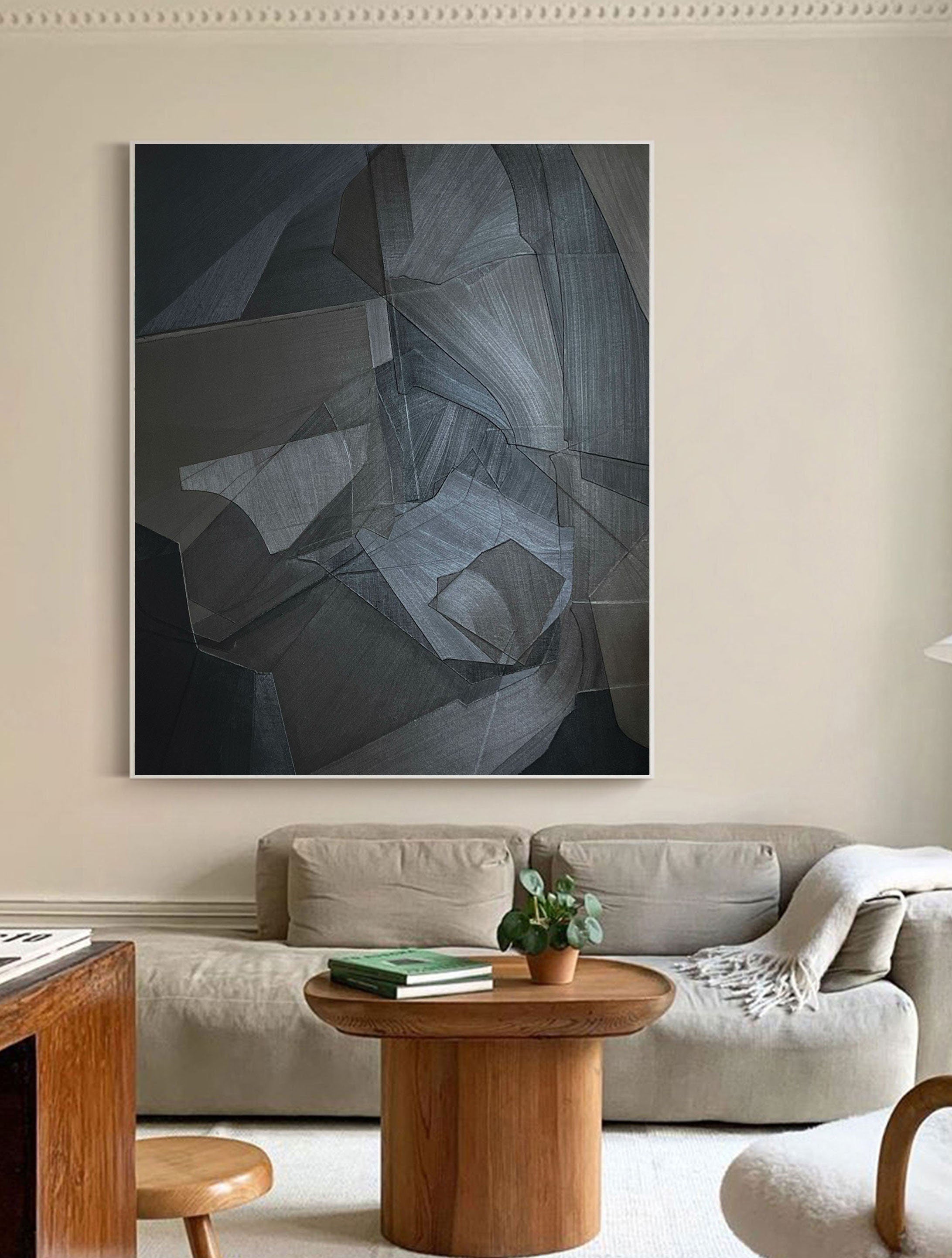 Minimalist Zen Canvas Painting #MZ039 - Modern Abstract Wall Art for Home, Office & Meditation Room Decor