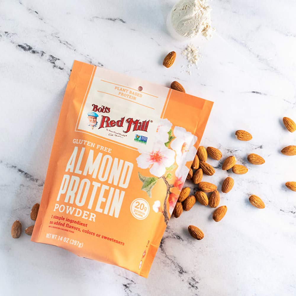 Bob's Red Mill Gluten Free Almond Protein Powder 14 oz - High Protein Vegan Keto Friendly Superfood for Smoothies, Baking & Healthy Snacks