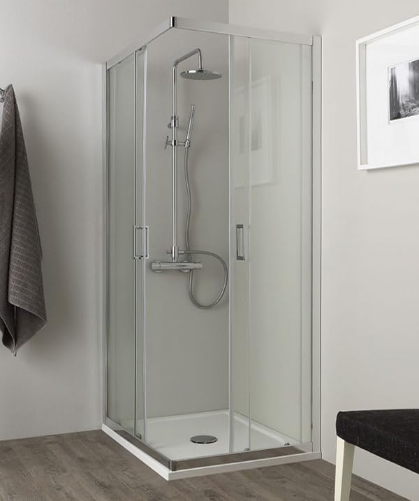 Sliding Corner Shower Door 88x70cm Clear Glass - Perfect for Modern Bathrooms & Space-Saving Design