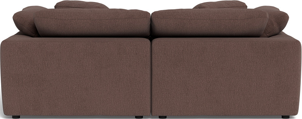 Fluffy 2-Piece Sectional Sofa with Ottoman - Soft Plush Fabric Living Room Couch for Cozy Home, Apartment, or Dorm Comfort - Perfect for Lounging, Movie Nights & Small Spaces