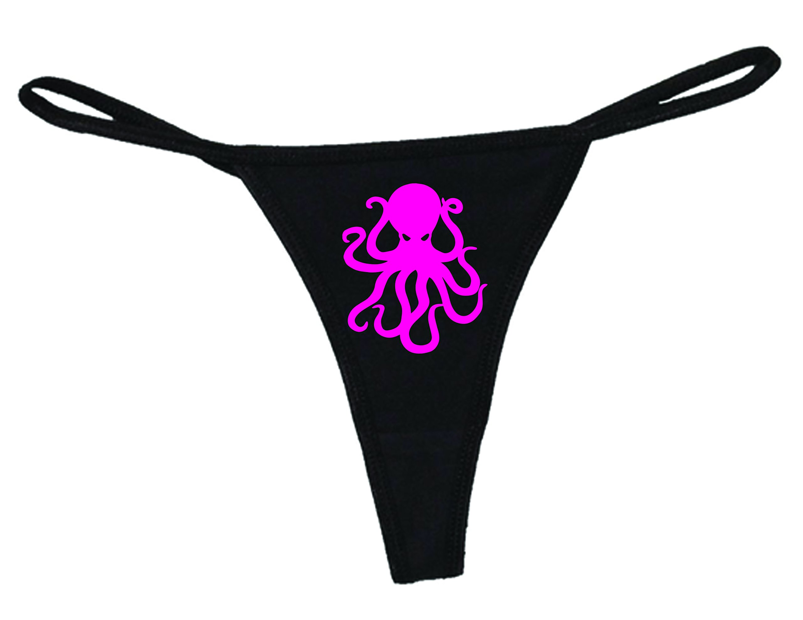 STUFF WITH ATTITUDE Octopus Black Thong Panties - Sexy Lingerie for Women, Comfortable Underwear for Everyday Wear or Special Occasions