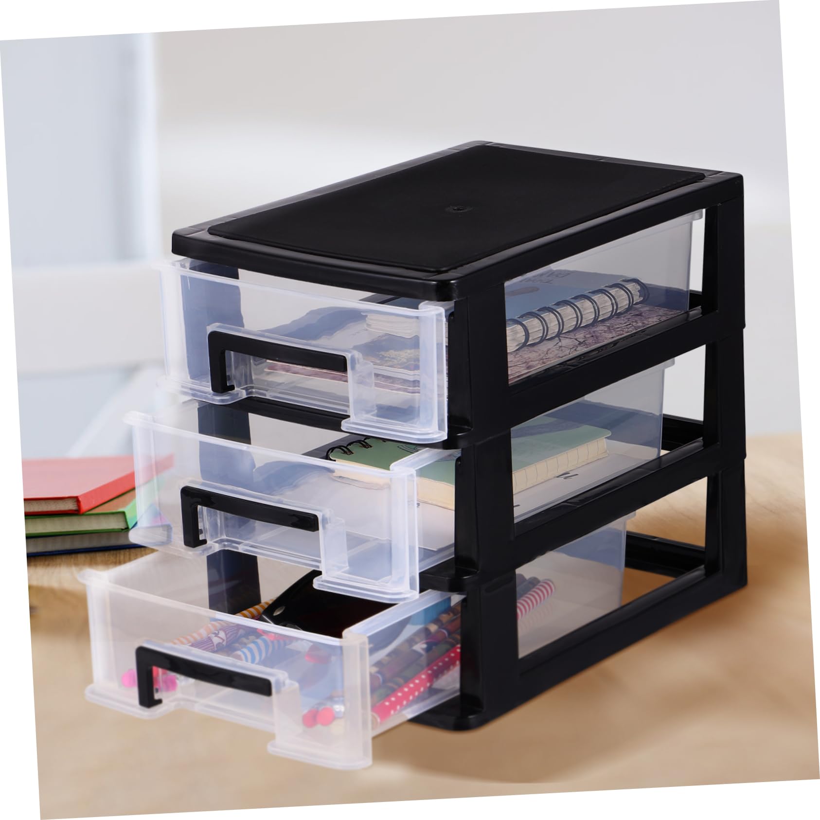 Black Dresser Makeup Drawer - Portable Desktop Storage Organizer for Office & Closet