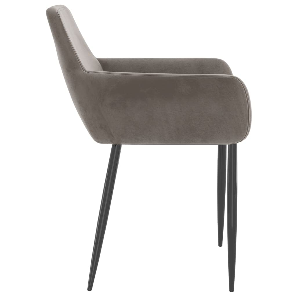 2 Pack Light Gray Velvet Dining Chairs - Soft Upholstered Kitchen Chairs with Sturdy Metal Legs for Dining Room, Breakfast Nook or Home Office
