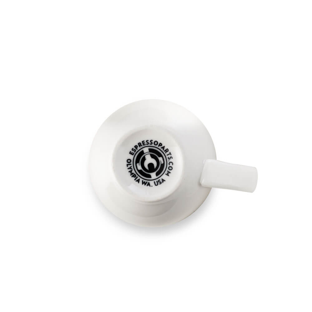 Premium White Porcelain Espresso Cup & Saucer Set (2oz/70ml) - Barista Quality Espresso Cups for Home & Cafe Use - Perfect for Latte, Cappuccino & Coffee Lovers