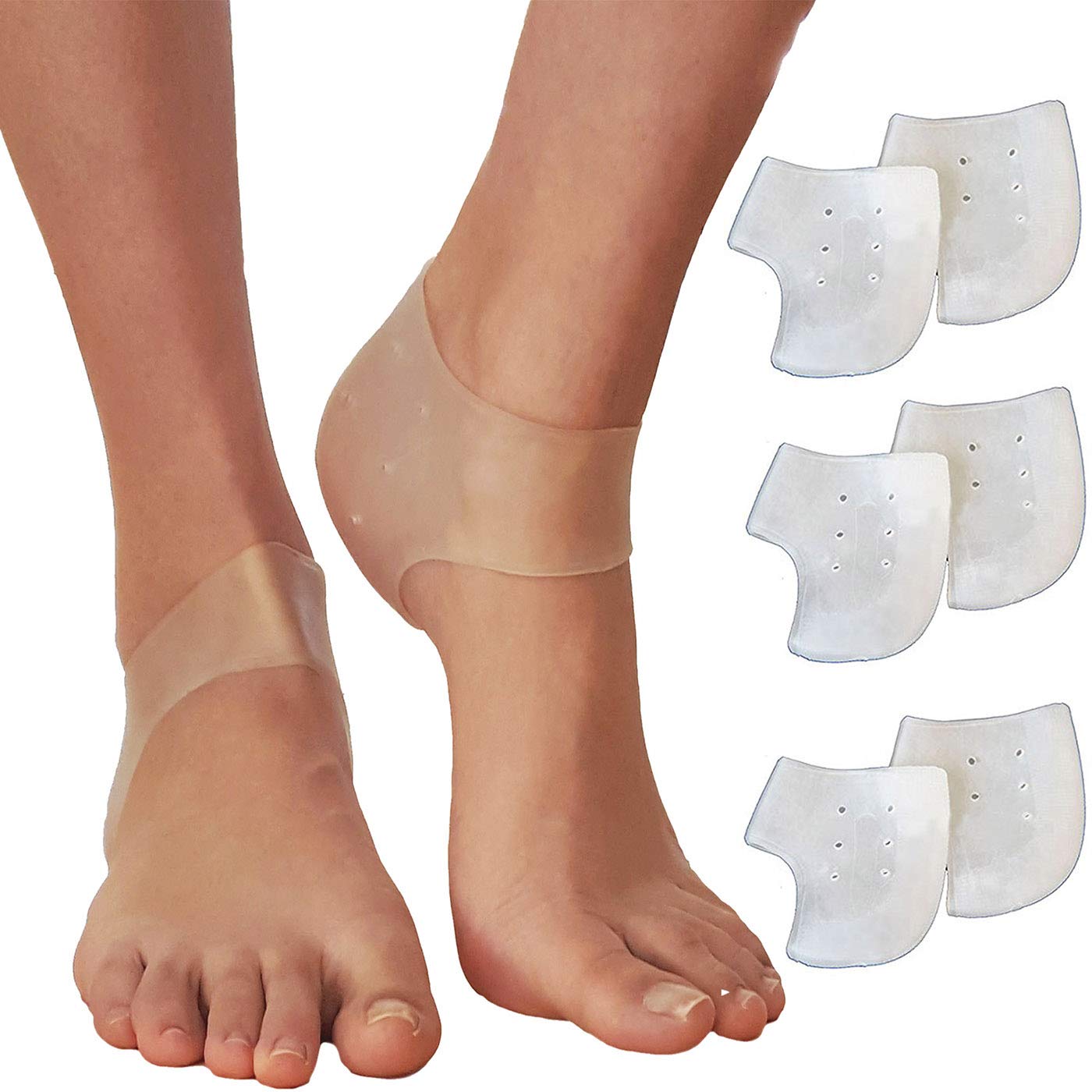Gel Heel Cushions for Heel Pain Relief - Plantar Fasciitis Heel Cups - Silicone Heel Pads for Heel Spurs & Foot Pain - Comfort Insoles for Sore or Bruised Feet - Unisex Heel Support for Men & Women (2mm) - Perfect for Running, Walking & Standing All Day