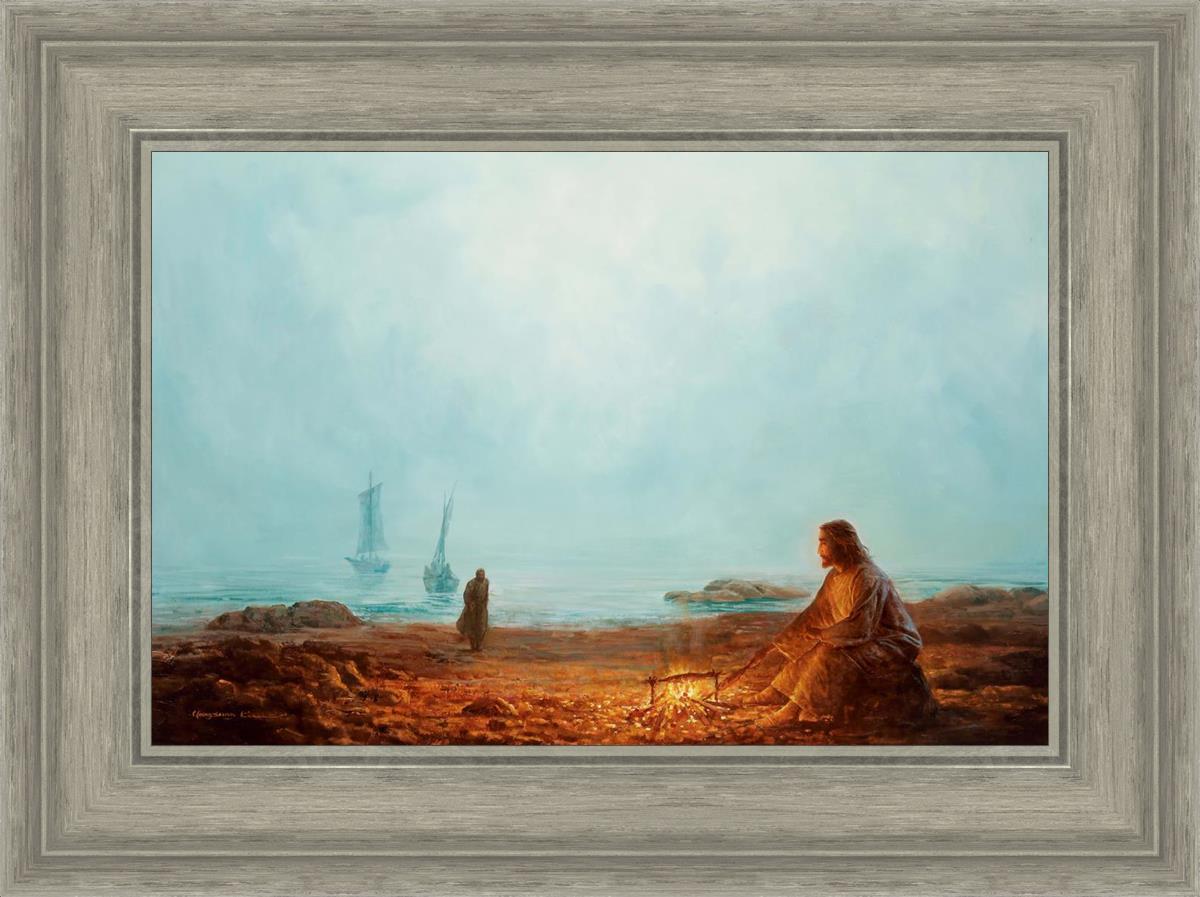 By The Shore By Yongsung Kim - Beautiful Coastal Wall Art for Beach House Decor, Living Room & Bedroom - Ocean Sunset Painting for Home & Office