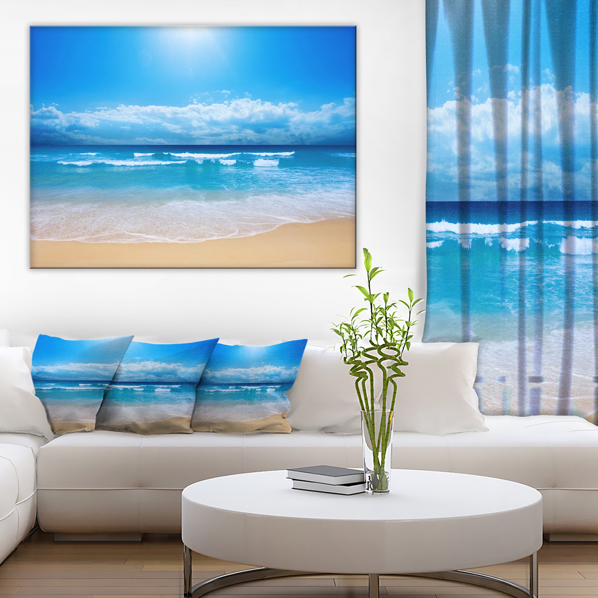 Stunning Paradise Beach Seascape Canvas Wall Art Print - Tropical Ocean Sunset Photography for Living Room, Bedroom & Office Decor