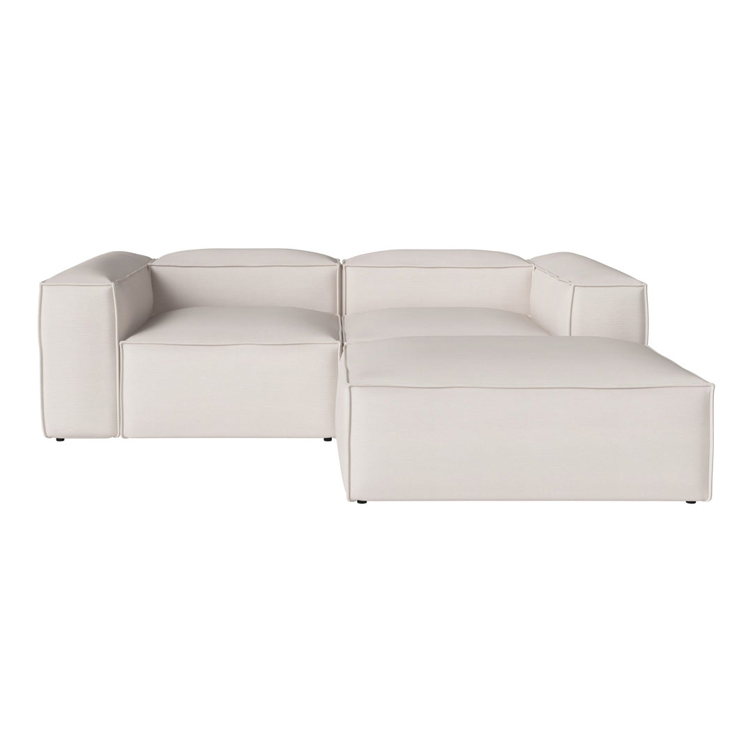 Cosima 2-Seater Small Sofa with Pouf - Compact Loveseat for Small Living Rooms, Apartments & Cozy Spaces