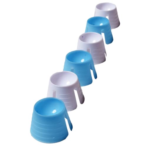 Disposable Dappen Dish 200pcs - Acrylic Mixing Cups for Nail, Tattoo & Dental - White & Light Blue