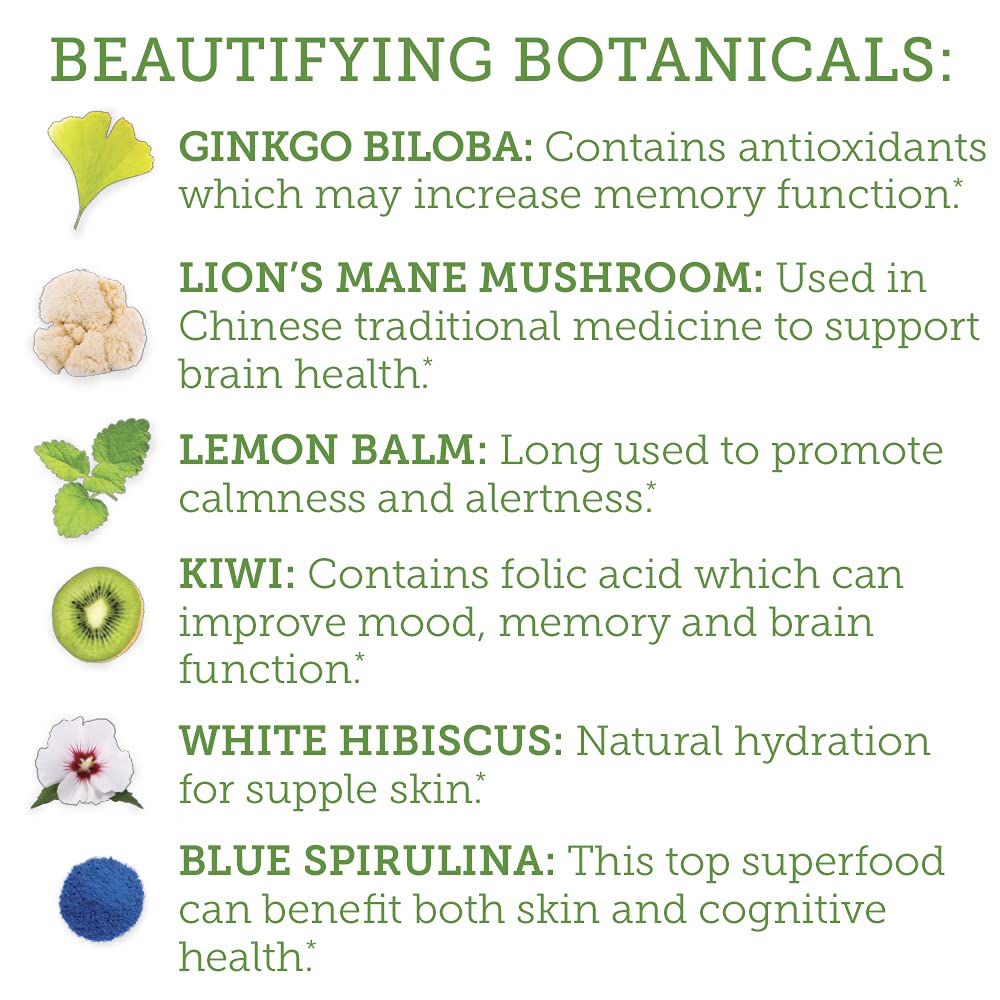 The Republic of Tea Beautifying Botanicals Beauty Brain Herbal Tea - 250 Tea Bags | Antioxidant-Rich Blend for Glowing Skin & Mental Clarity | Perfect for Morning Rituals & Self-Care Moments