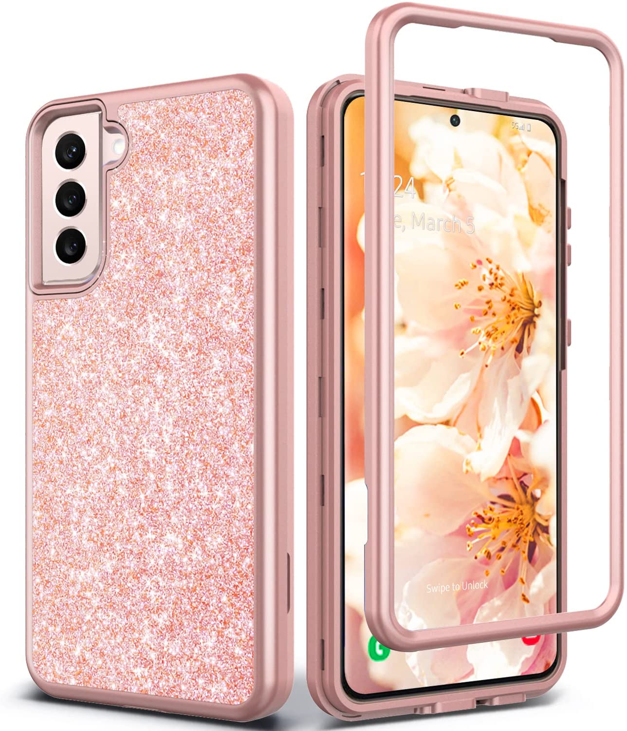Premium Crystal Glitter Shockproof Case for Samsung Galaxy S22 - Heavy Duty Protection with Stylish Sparkle Design | Perfect for Everyday Use, Travel & Outdoor Activities